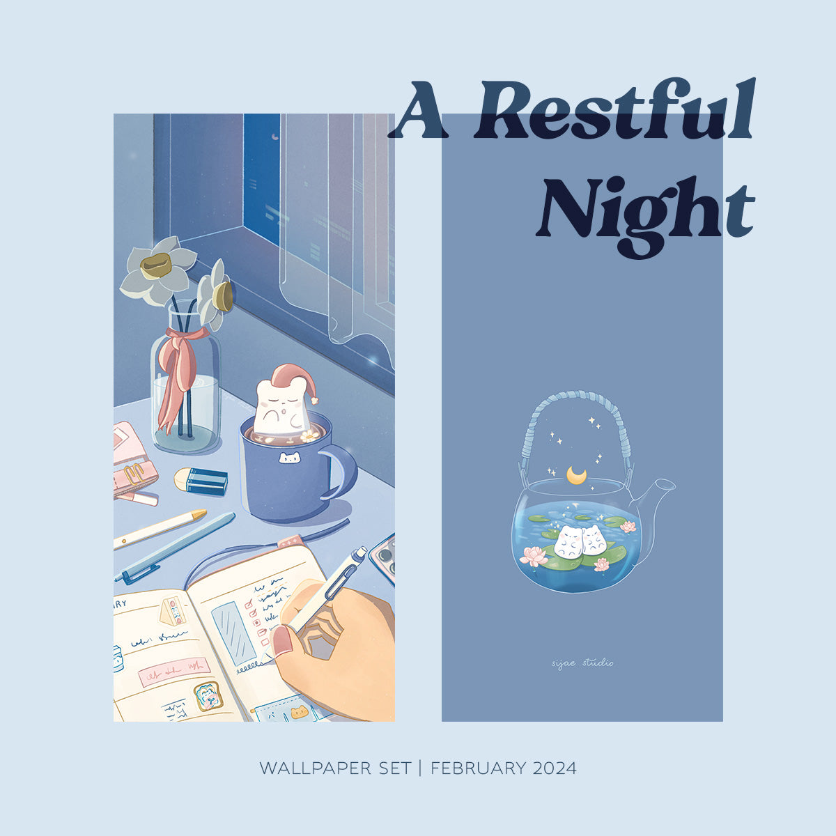 A Restful Night Phone Wallpaper Set