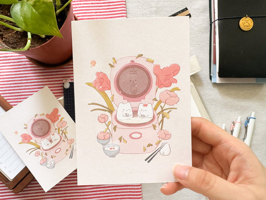 Spa Time in a Ricer Cooker Art Print