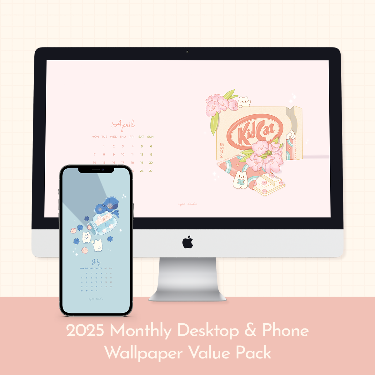2025 Monthly Desktop and Phone Wallpaper Calendar Value Pack (Digital ...