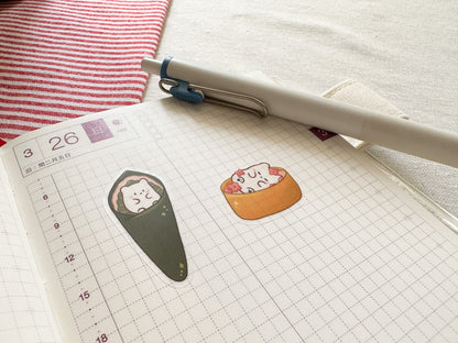 Mochi Sushi Clear Sticker Sheet