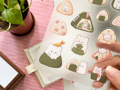 Mochi Onigiri Clear Sticker Sheet