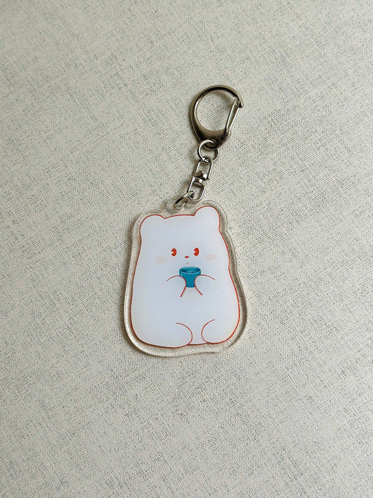 Tea Time Bear Acrylic Keychain