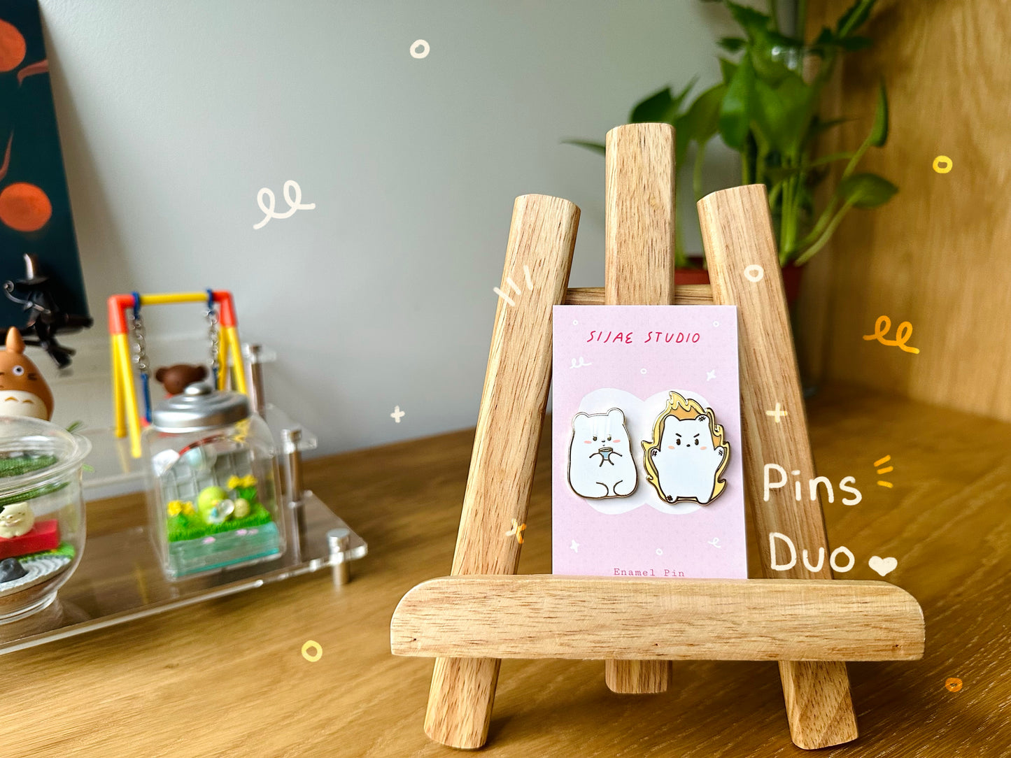 Mochi Bear Duo Enamel Pins