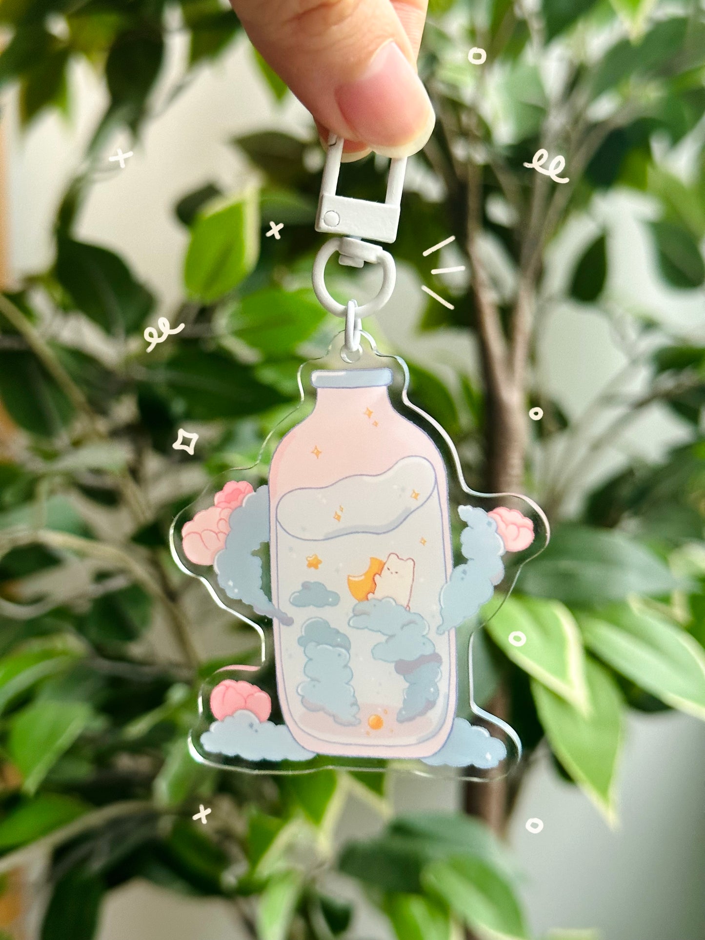 Sleeping in a Bottle Acrylic Keychain