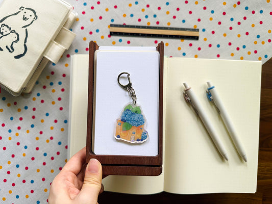 Hydrangeas Toast Holographic Keychain