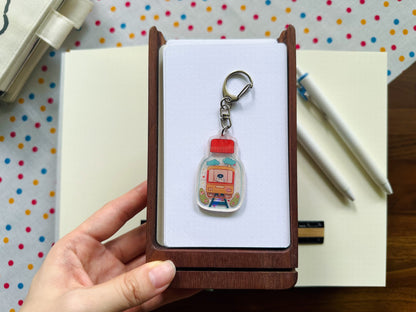 Retro Train Holographic Keychain