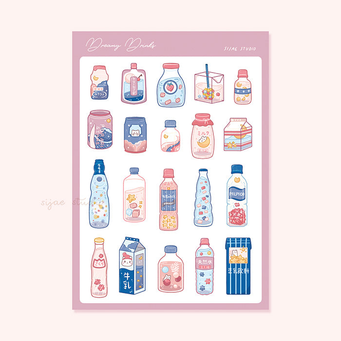 Dreamy Drinks 2.0 Clear Sticker Sheet