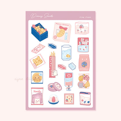 Dreamy Snacks 2.0 Clear Sticker Sheet