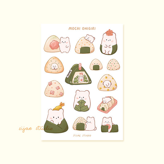 Mochi Onigiri Clear Sticker Sheet