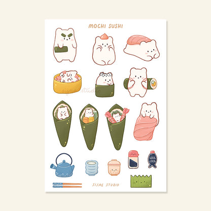 Mochi Sushi Clear Sticker Sheet