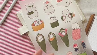 Mochi Sushi Clear Sticker Sheet