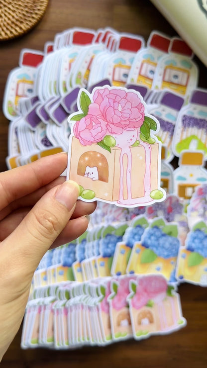 Peonies Toast Sticker