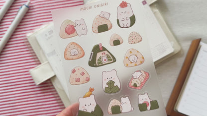 Mochi Onigiri Clear Sticker Sheet