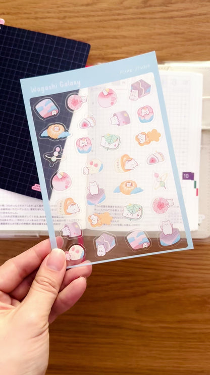 Wagashi Galaxy Clear Sticker Sheet