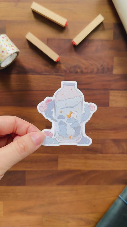 Sleeping in a Bottle Glitter Sticker