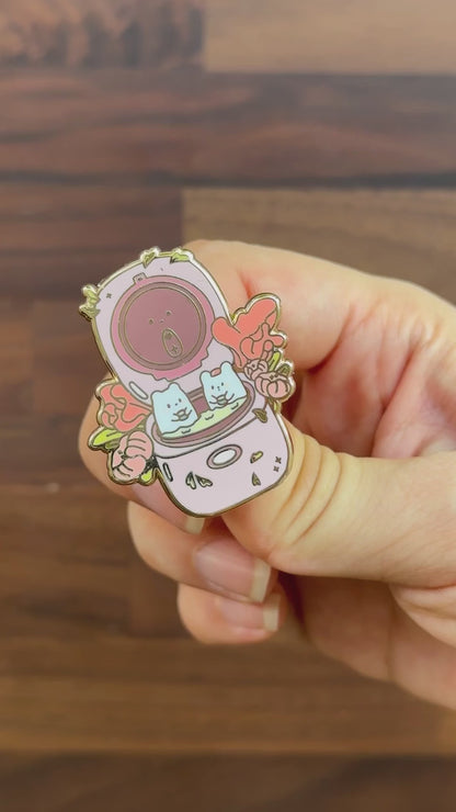 Spa Time in a Rice Cooker Enamel Pin