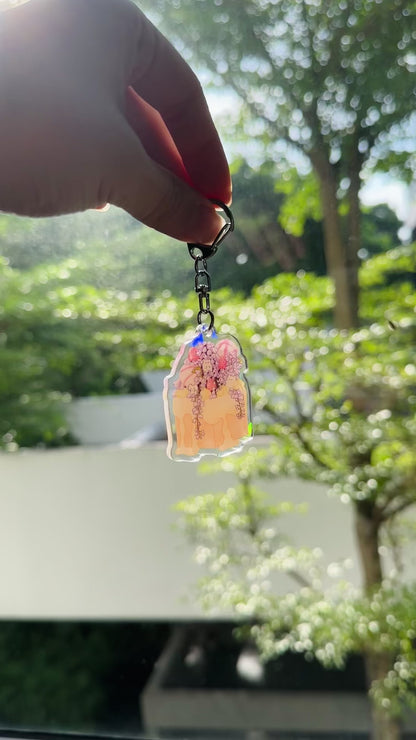 Wisteria Toast Holographic Keychain