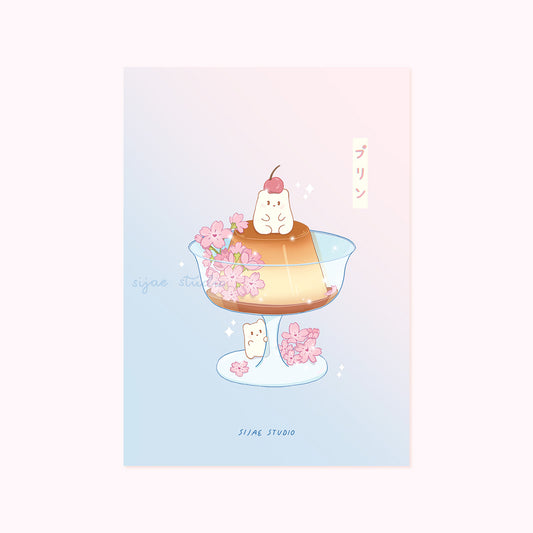 Sakura Pudding Art Print