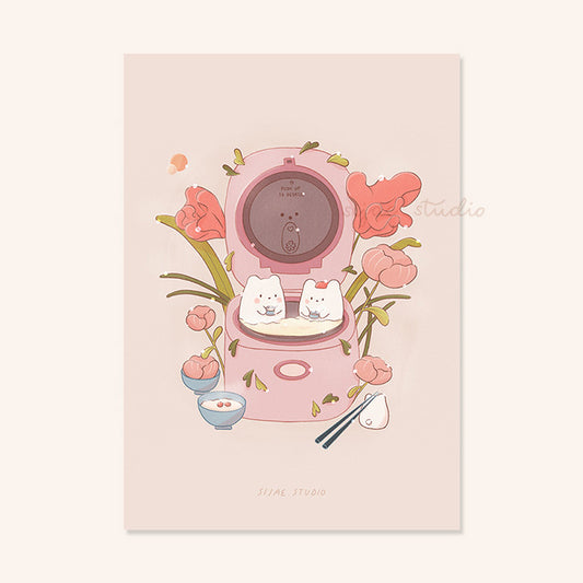 Spa Time in a Ricer Cooker Art Print