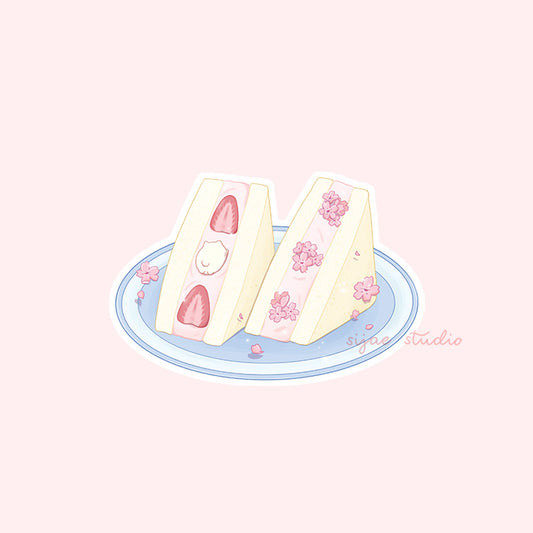 Sakura Fruits Sandwich Glitter Sticker