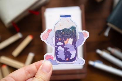 Sleeping in a Bottle Glitter Sticker