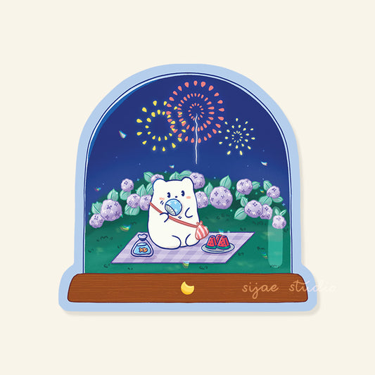 Summer Night Fireworks Sticker