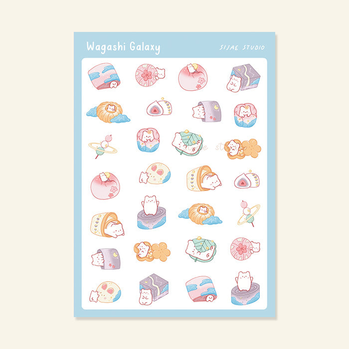 Wagashi Galaxy Clear Sticker Sheet