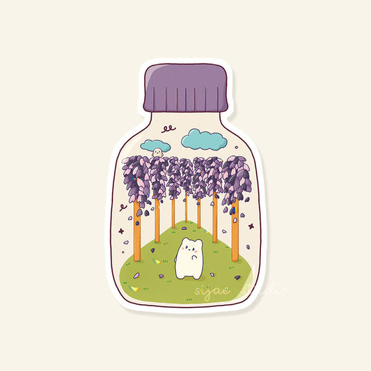 Wisteria viewing in a Bottle Sticker